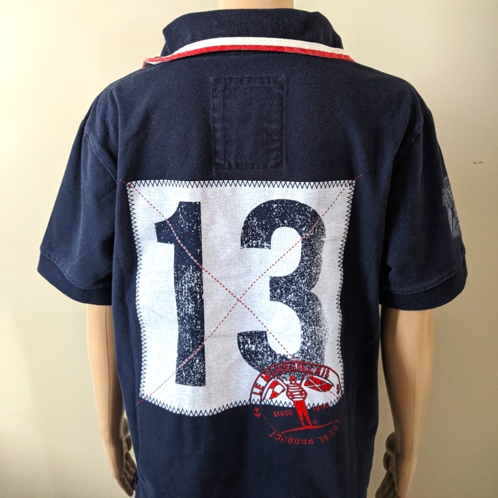 France Le Marseillais Pen Duick sailing navy polo shirt, men's medium